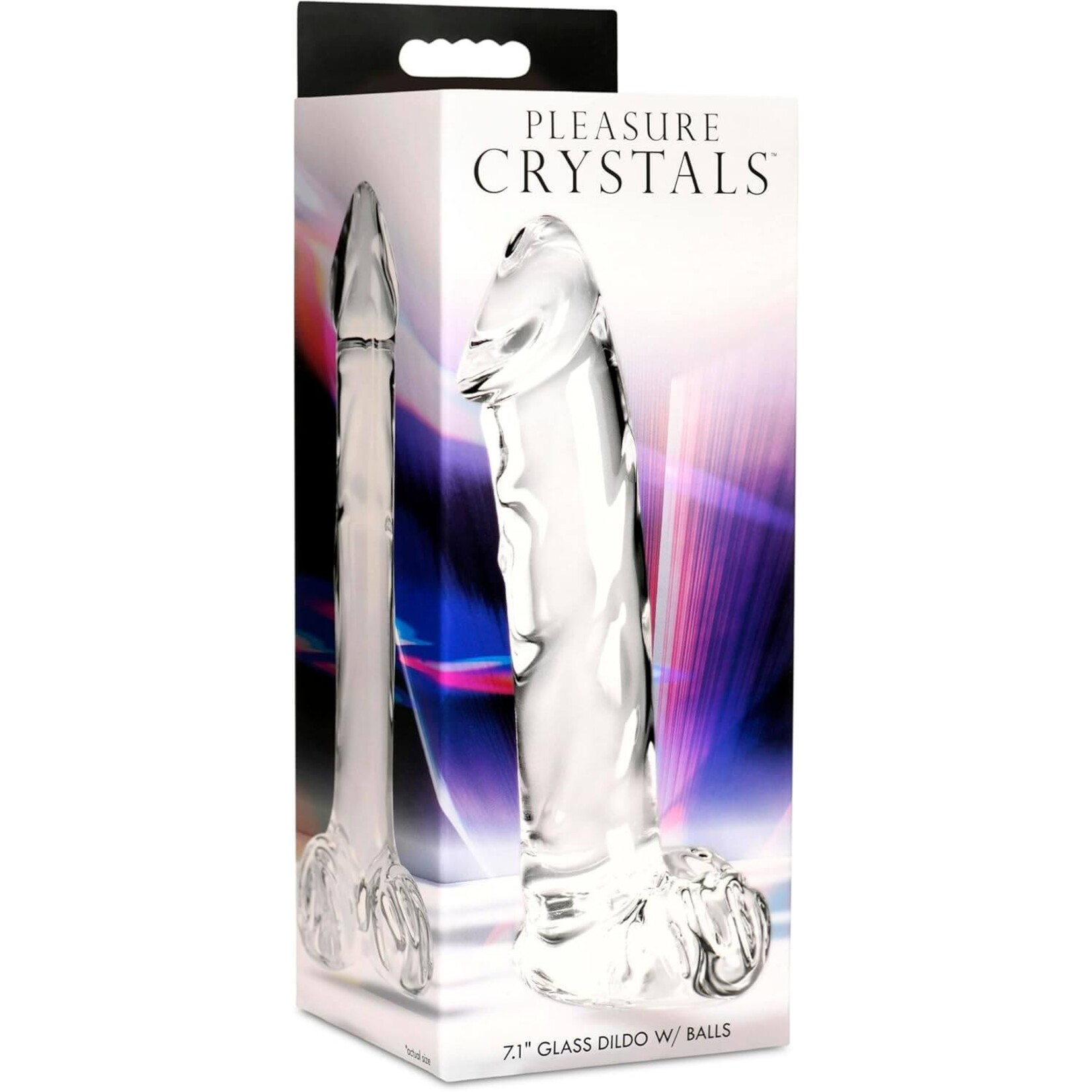 Pleasure Crystals 7.1" Glass Dildo W/ Balls