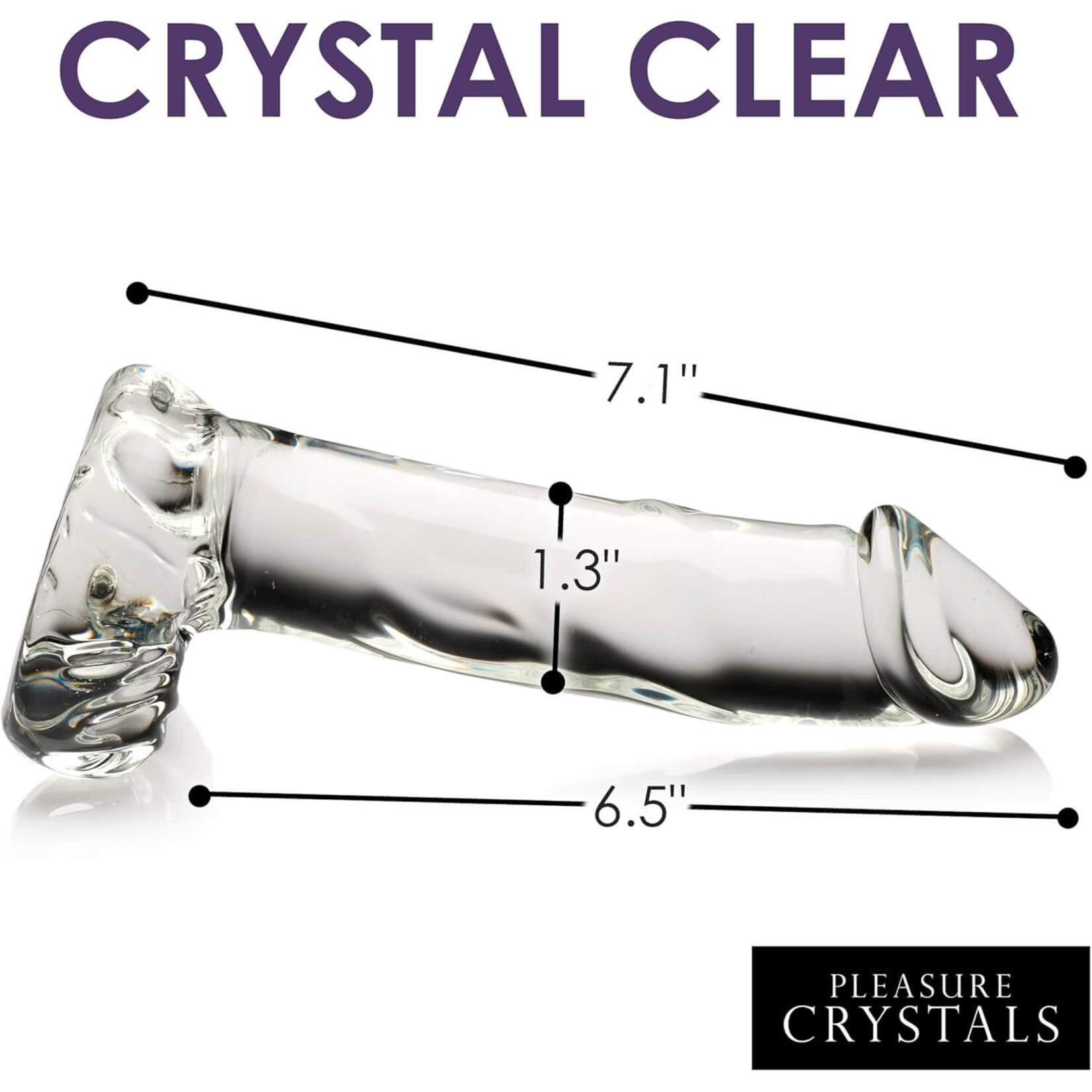 Pleasure Crystals 7.1" Glass Dildo W/ Balls