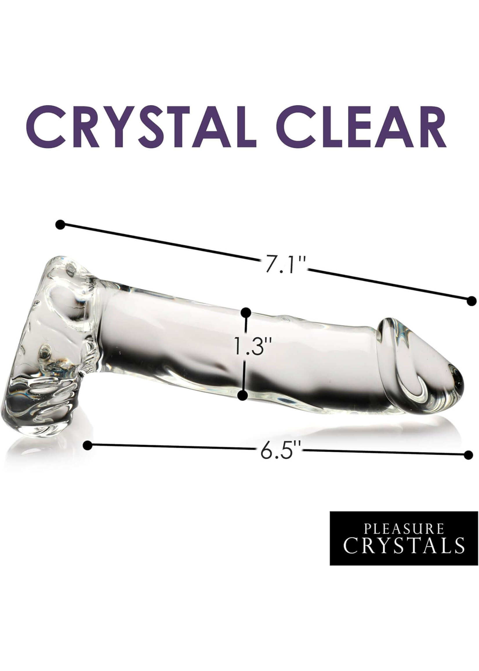 Pleasure Crystals 7.1" Glass Dildo W/ Balls