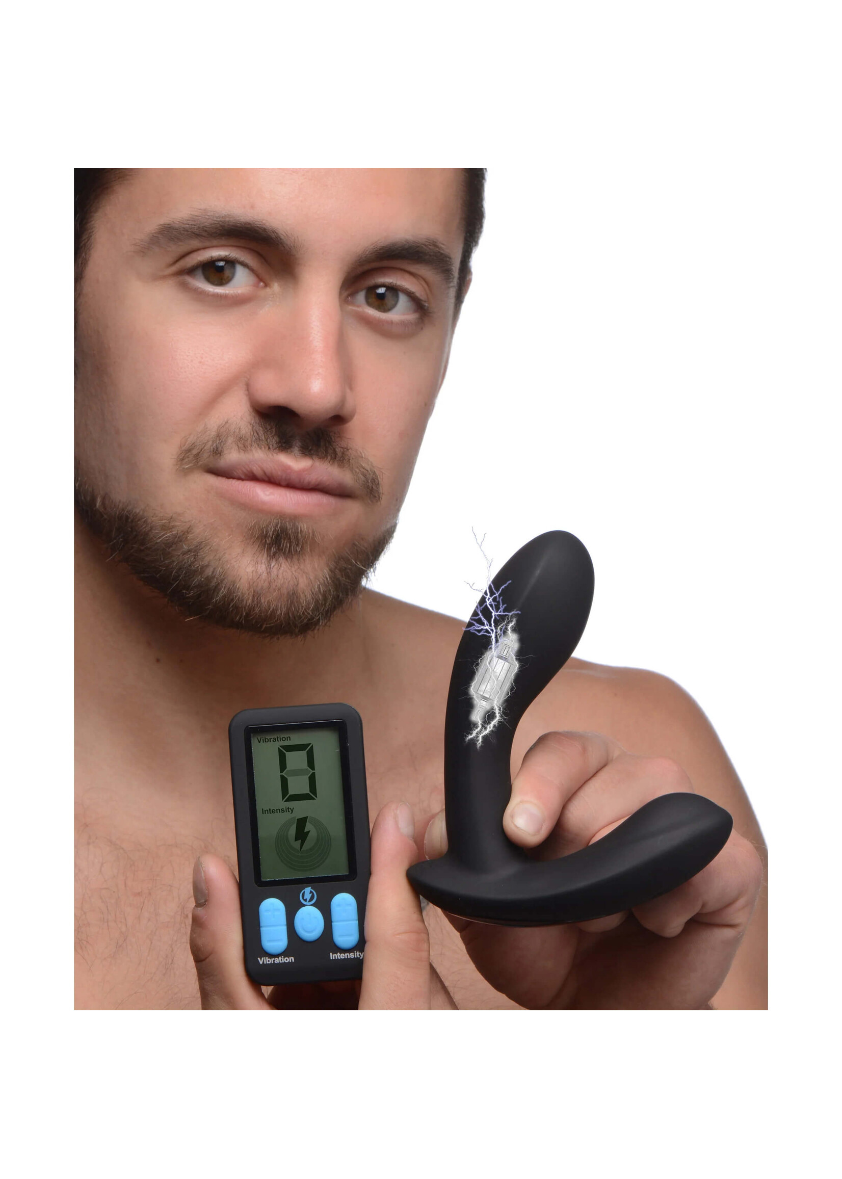 E-Stim Pro Silicone Prostate Vibe W- Remote
