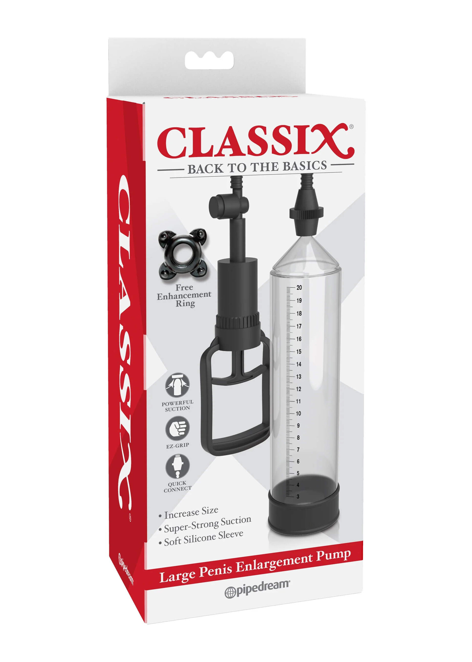 Pipedream Classix Large Penis Enlargement Pump- Clear
