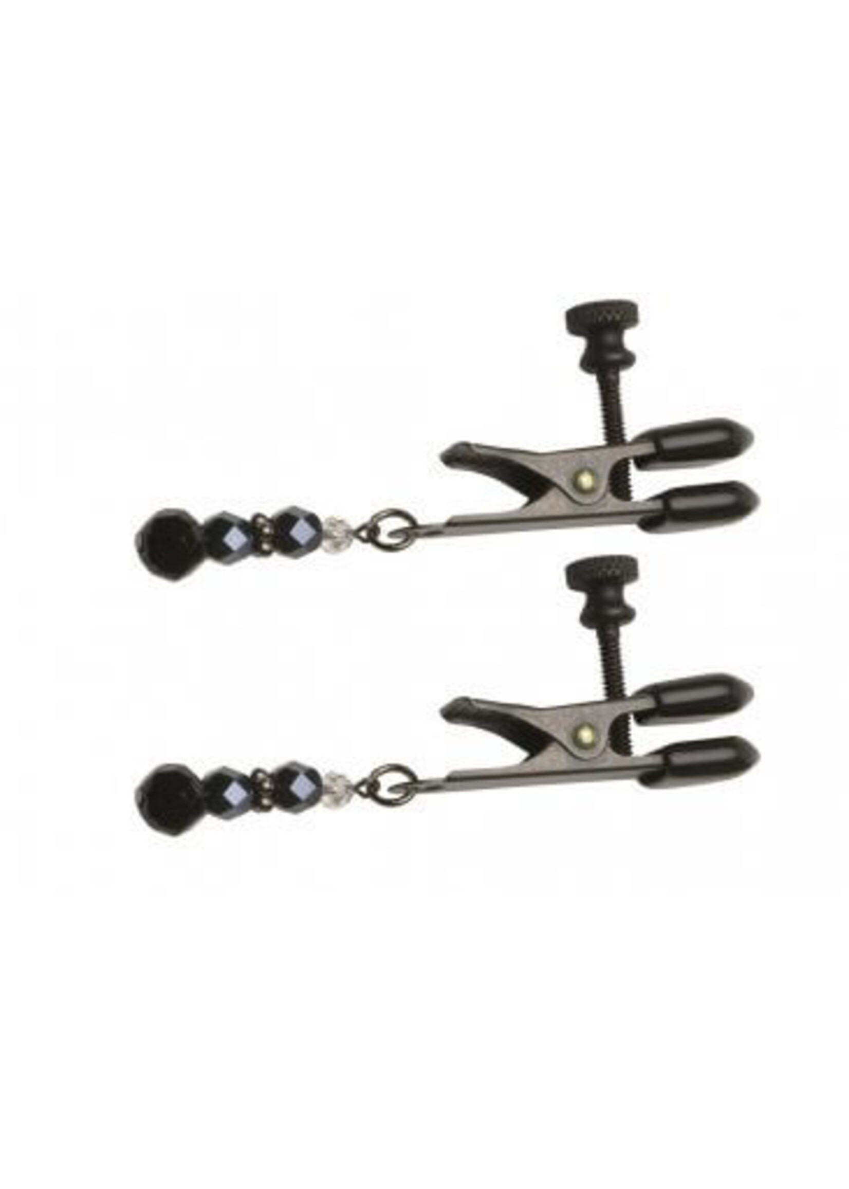 Black Broad Tip Clamp w/ Black Beads
