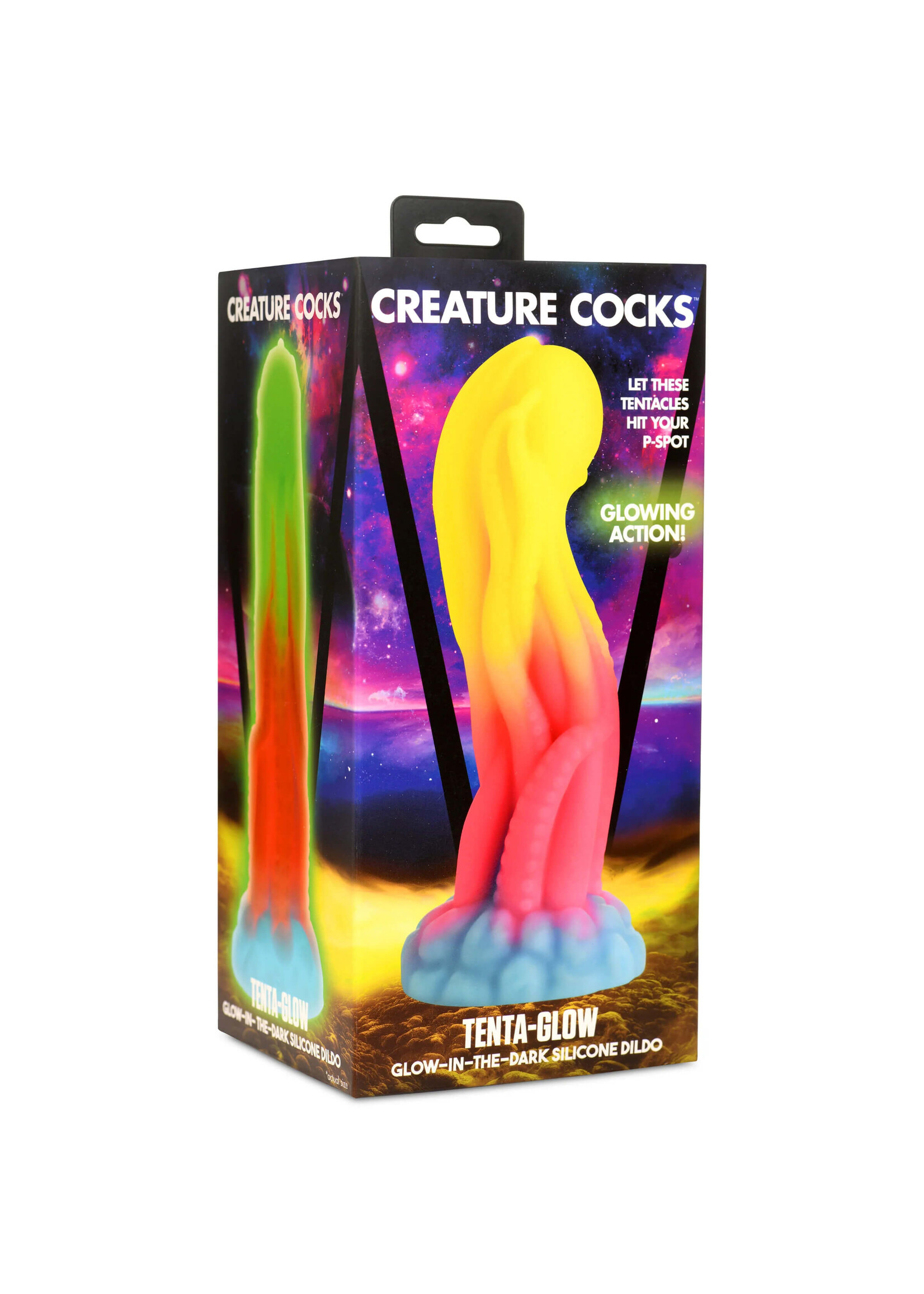 Tenta-Glow Glow-In-The-Dark Silicone Dildo