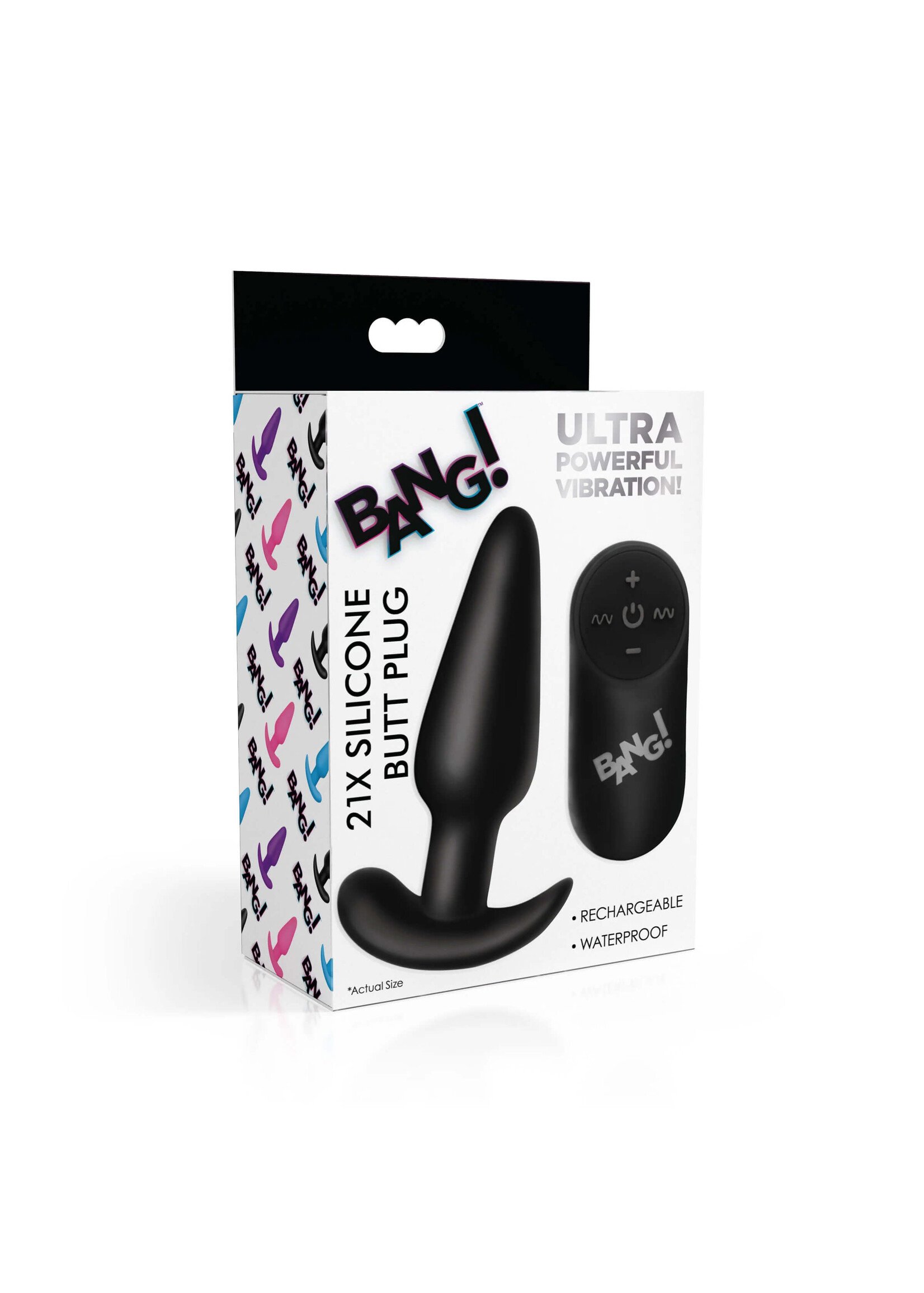 Bang 21X Remote Control Vibrating Silicone Butt Plug - Black