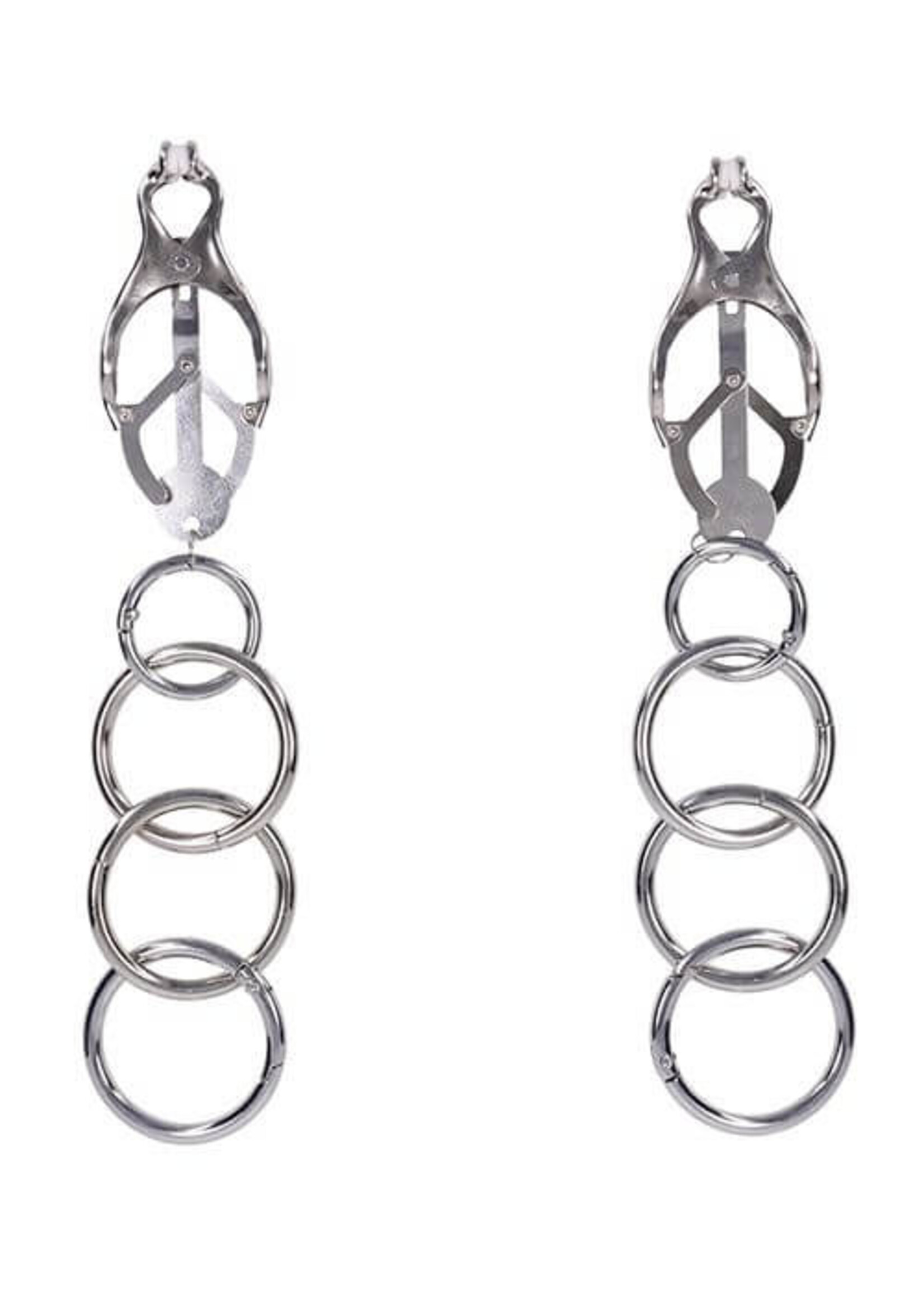 Sportsheets Edge Tuggable Clover Clamps - Silver