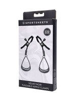 Sportsheets Sportsheets Velvet Noir Tuggable Nipple Clamps - Black