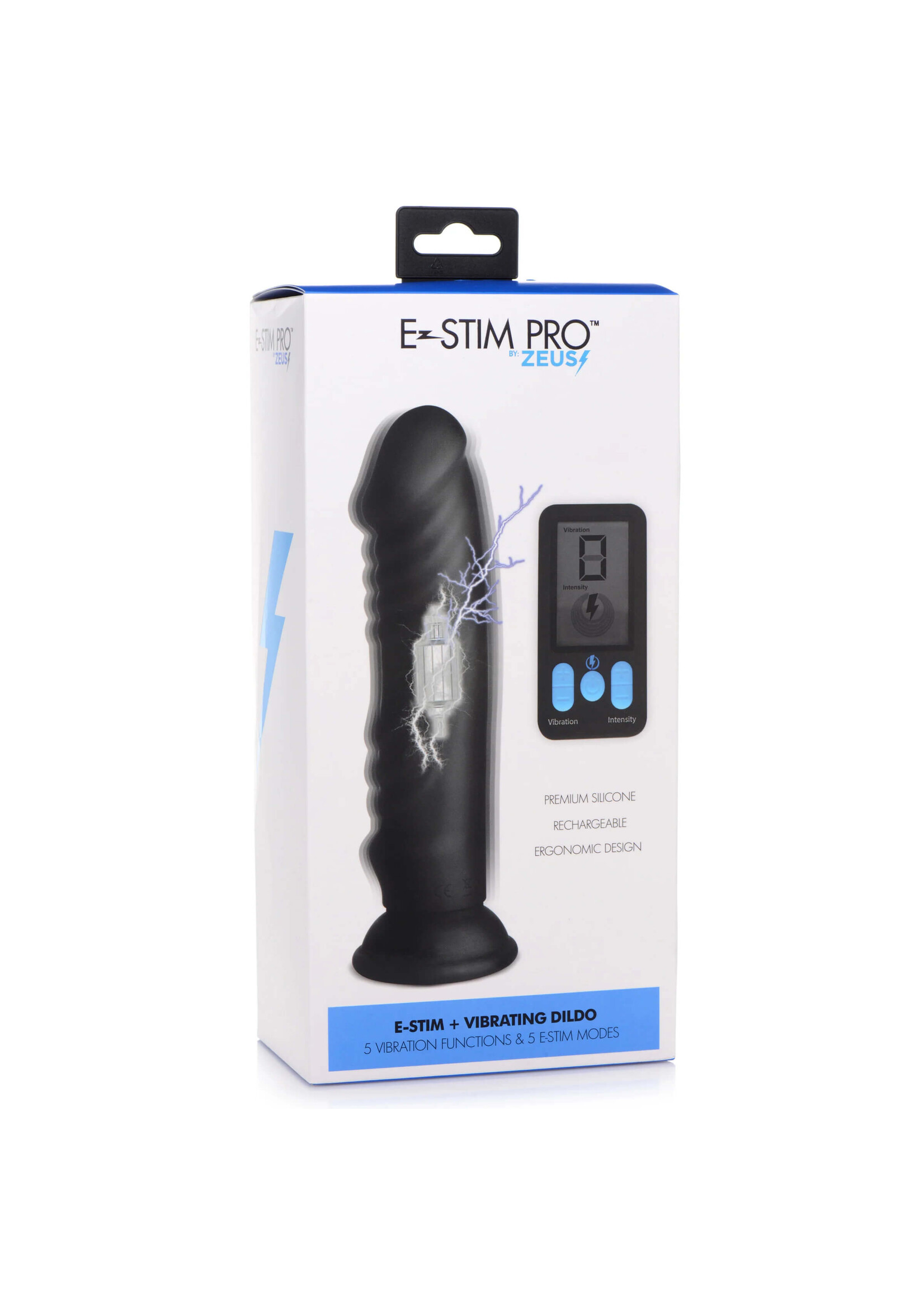 Zeus E-Stim Pro 5X Vibrating Dildo With Remote Control