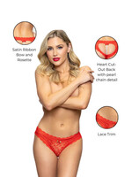 Seven 'til Midnight Lace Panty w/Heart Cut Out Back & Pearl Chain Detail