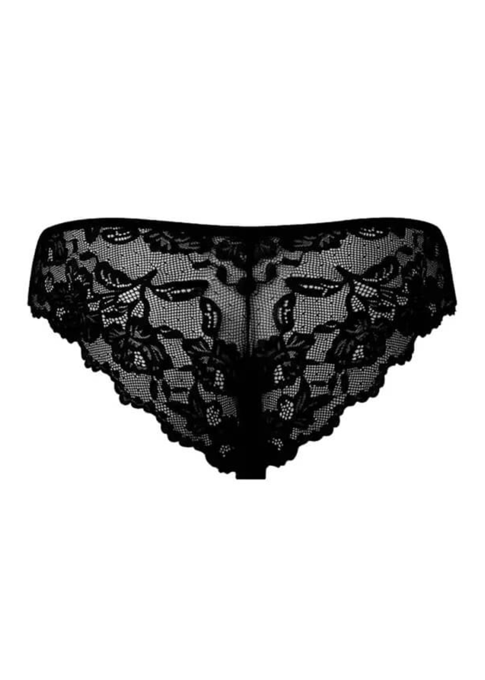 House of Desire Bella Lace Up Tanga Panty w/Jewel Detail