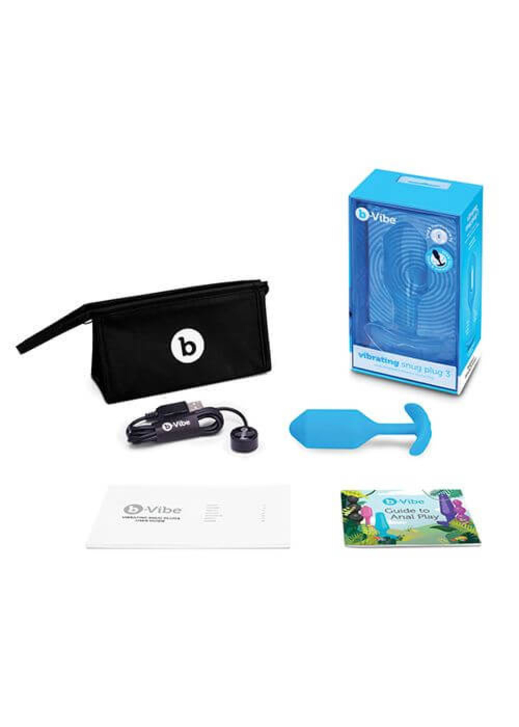 b-Vibe Vibrating Snug Plug 3 (L) - Blue