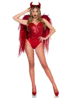 Leg Avenue 2 PC Devil Ombre Chiffon Wings Red