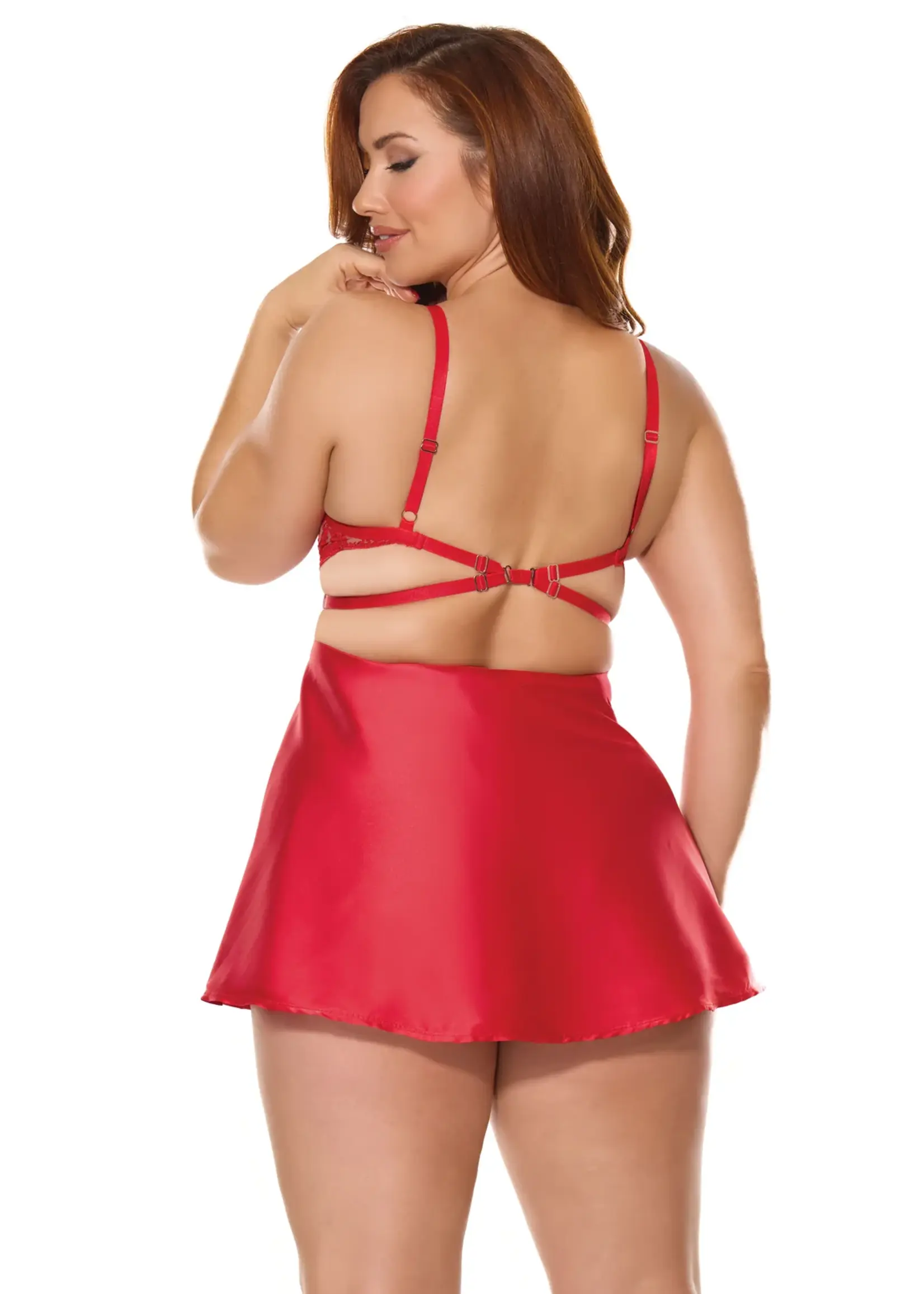 Coquette Rouge Nocturne Babydoll & Thong Red
