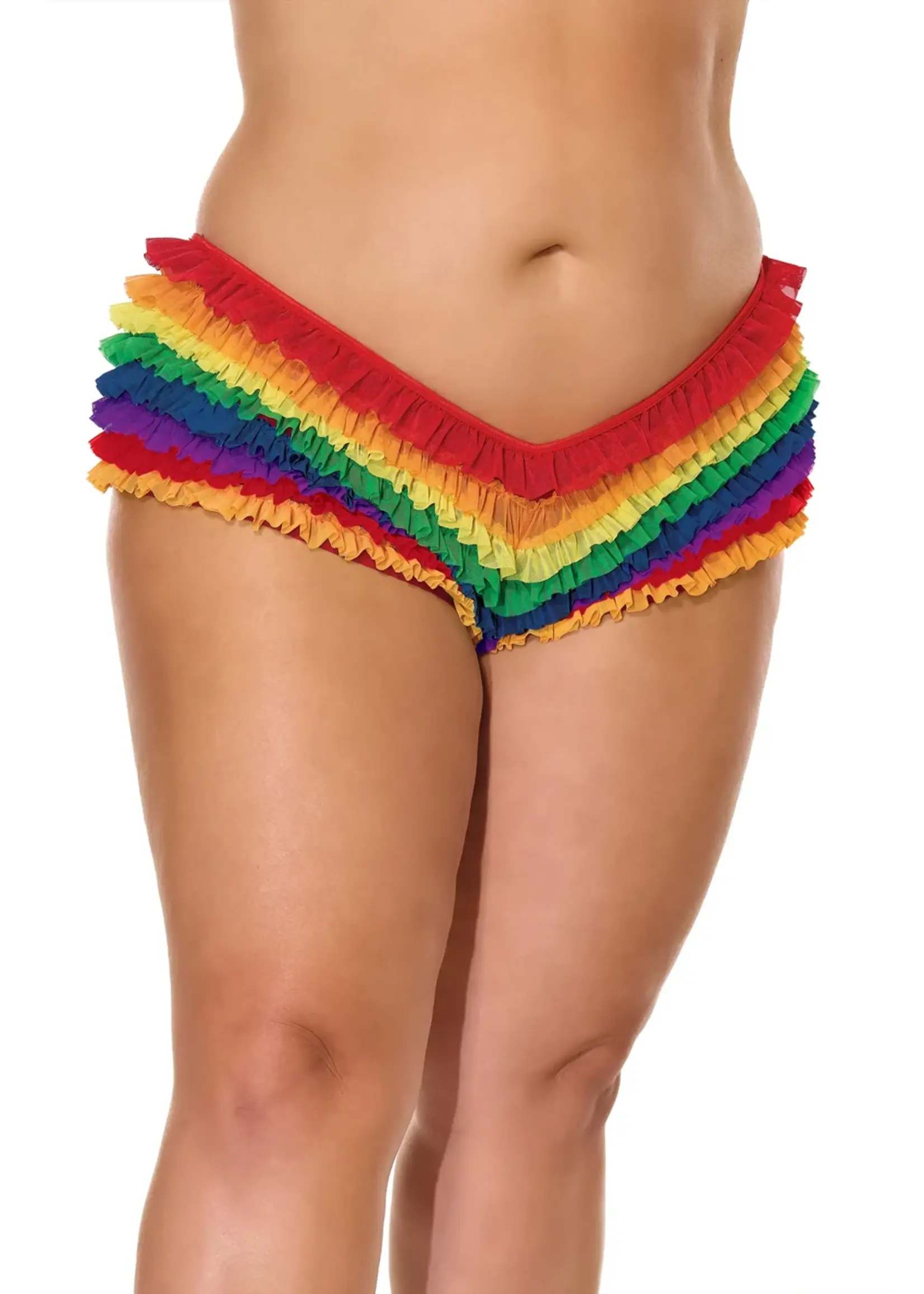 Coquette Last Tango Booty Shorts Rainbow Queen Size