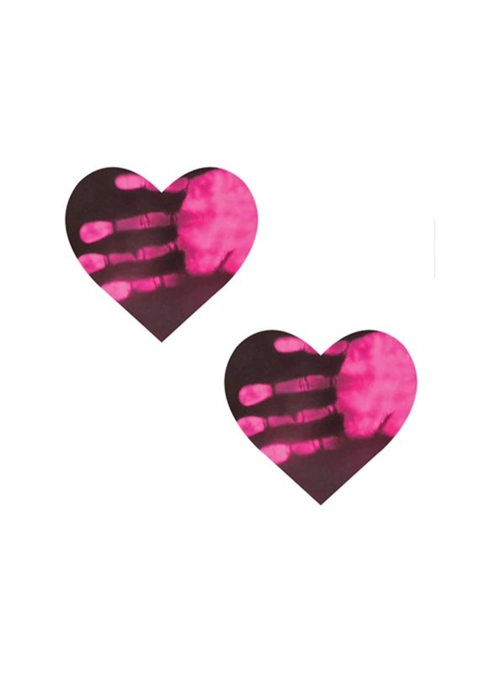 NEVA NUDE Neon Pinky Tink Temperature Reactive Heart Nipple Cover Pasties