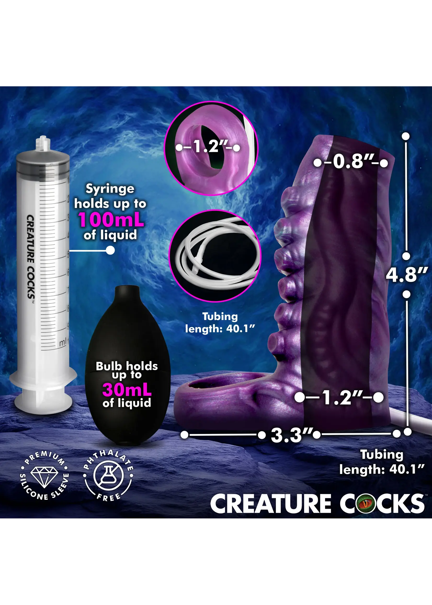 Creature Cocks Tentacle Squirting Silicone Penis Enhancer