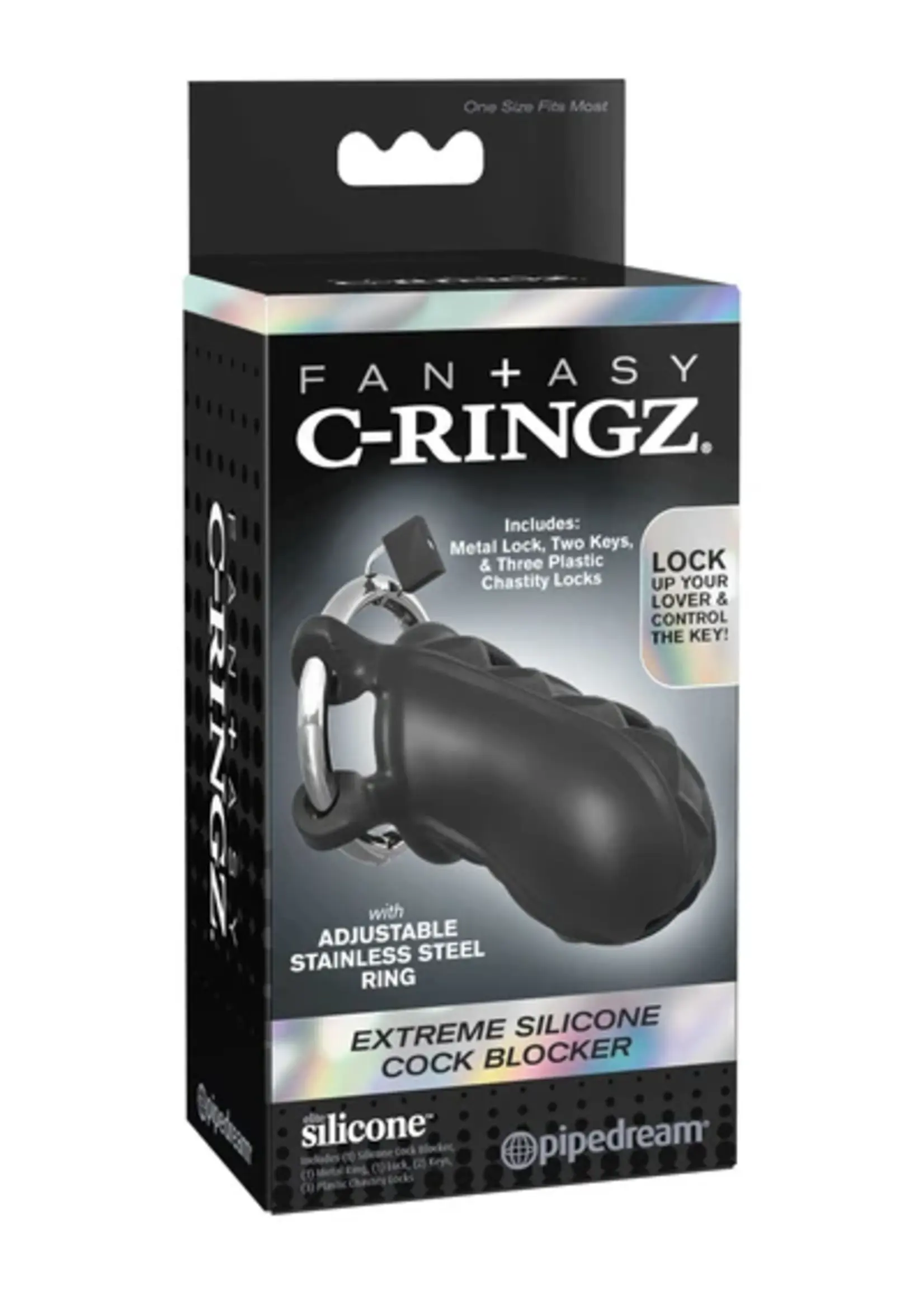Fantasy C-Ringz Fantasy C-Ringz Extreme Silicone Cock Blocker - Black