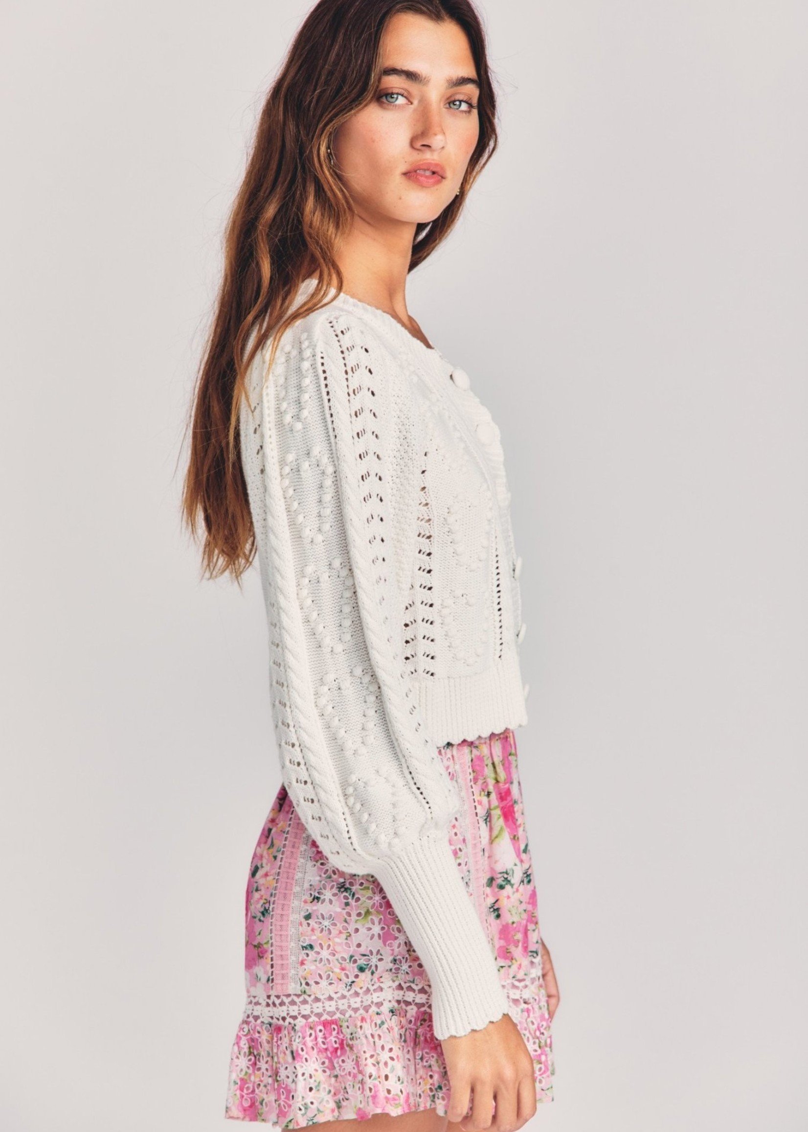 LOVESHACKFANCY ROMEO CROPPED CARDIGAN