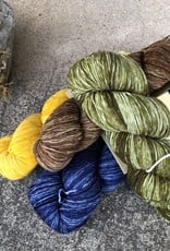Sunshine Shawl Kit #5 (Yellow, Blue, Olive, Rust)