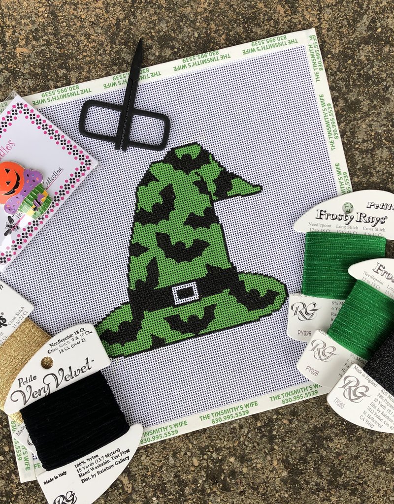 Stitch-Its - KCD1126 Bats on Green Witch's Hat (18M)