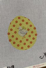 KEA51 Orange Polka Dot on Yellow Chick Egg  (18M)