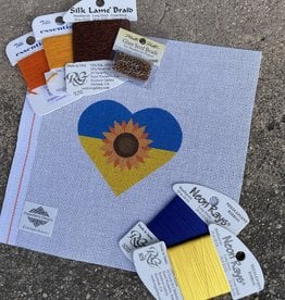 HT51 Ukranian Flag Heart, Sunflower (18M)