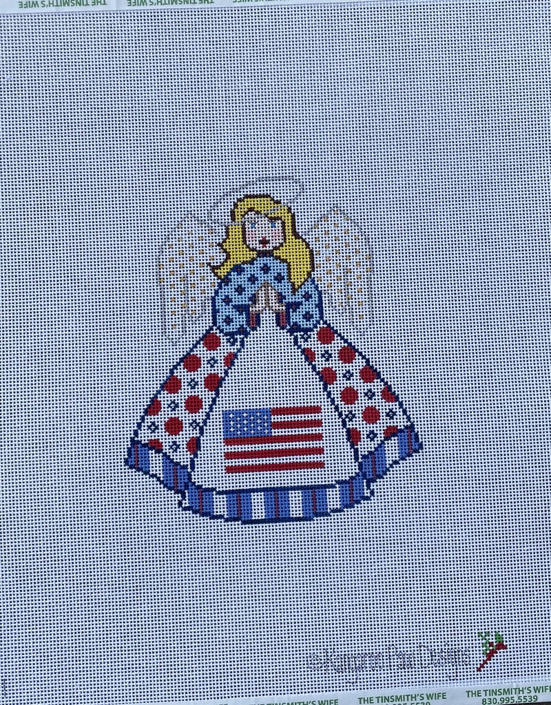 PA6-1 Patriotic Angel with Flag in Skirt (18M)