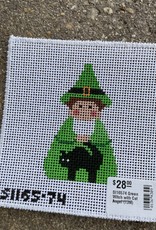 Stitch-Its - SI16574 Green Witch with Cat Angel (13M)