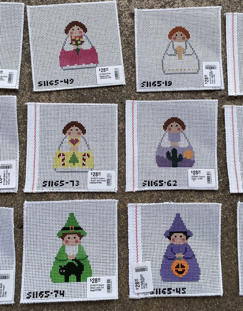 Stitch-Its - SI16574 Green Witch with Cat Angel (13M)