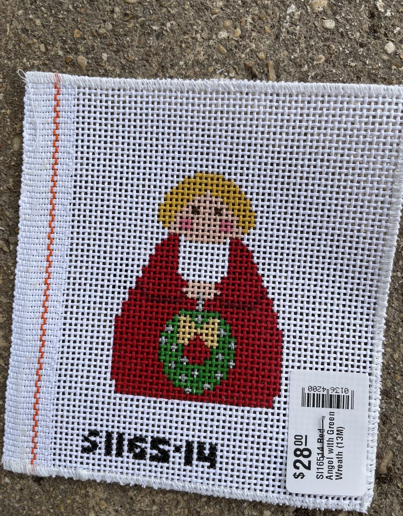 Stitch-Its - SI16518 Red Angel with Green Wreath (13M)