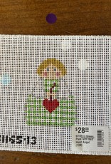 Stitch-Its - SI16513 Green Plaid with Red Heart Angel  (13M)