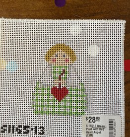 Stitch-Its - SI16513 Green Plaid with Red Heart Angel  (13M)