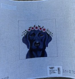 IN070 Black Lab with Floral Crown (18M) - 4x4