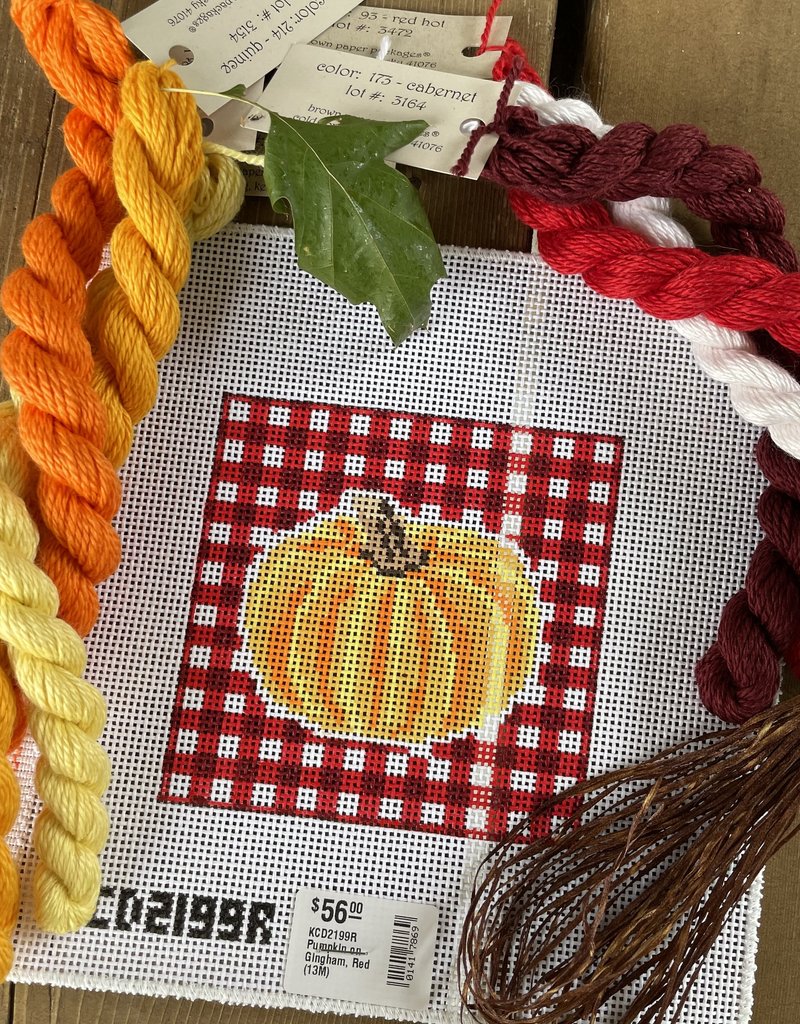 KCD2199R Pumpkin on Gingham, Red  (13M)