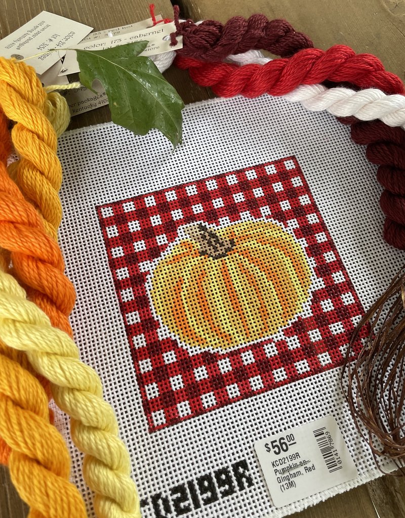 KCD2199R Pumpkin on Gingham, Red  (13M)