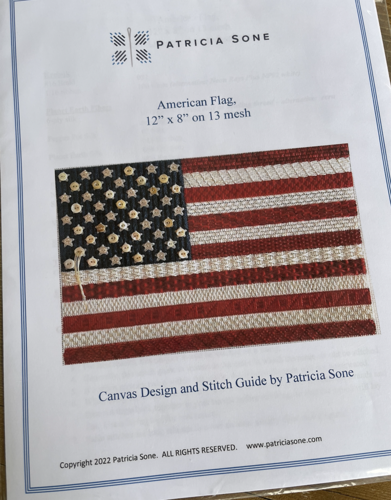 Patricia Sone - H-004 American Flag with Stitch Guide (13M)