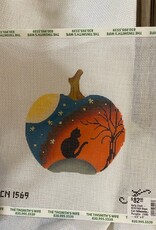 Kelly Clark - KCN1569 Black Cat Silhouette Pumpkin  (18M) - 4.5" x 6"
