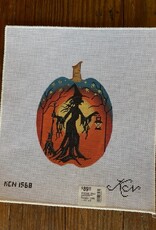 Kelly Clark - KCN1568  Witch Silhouette Pumpkin  (18M) - 4.5" x 6"