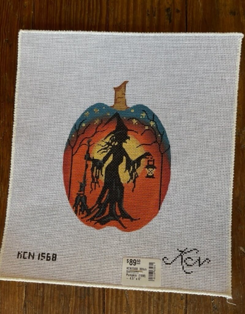 Kelly Clark - KCN1568  Witch Silhouette Pumpkin  (18M) - 4.5" x 6"