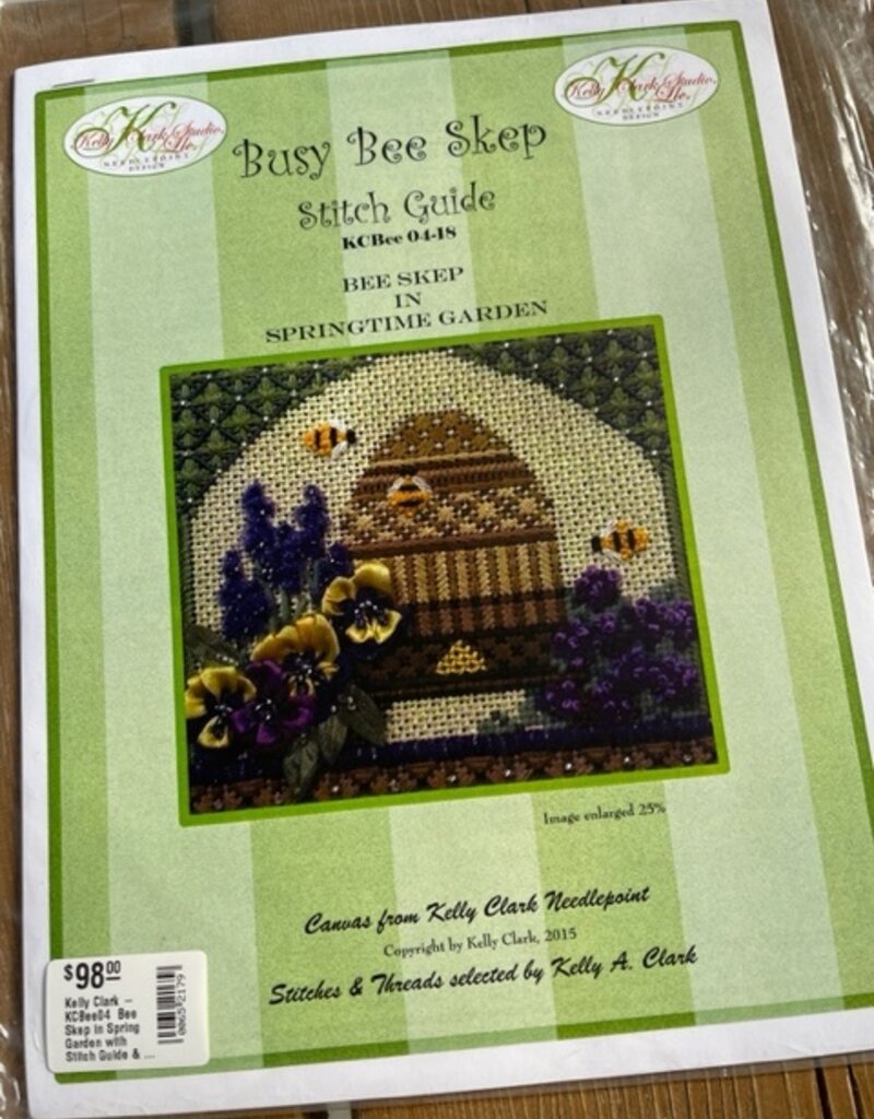 Kelly Clark - KCBee04  Bee Skep in Spring Garden with Stitch Guide & Embellishment Pack