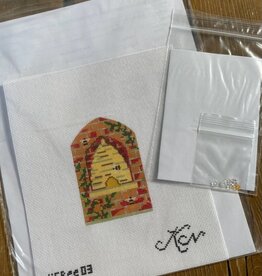 Kelly Clark - KCBee 03 Bee Skep in Brick Wall with Stitch Guide & Embellishment Pack