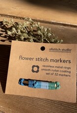 allstitch - Small Cool Tone Flower Stitch Markers (set of 32)