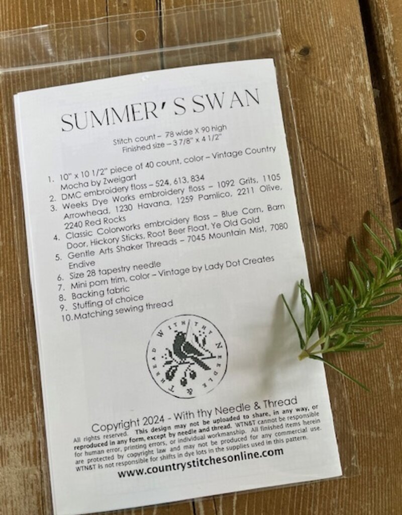 Country Stitches - CS346 Summer's Swan