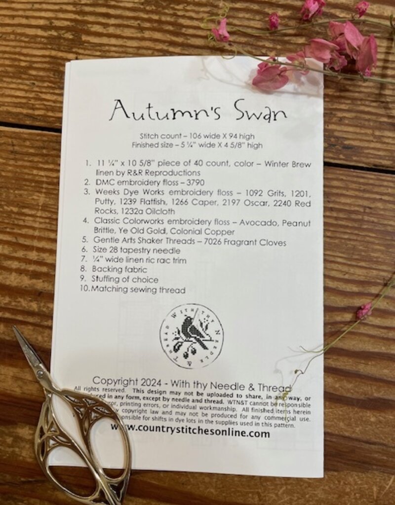 Country Stitches - CS349 Autumn's Swan