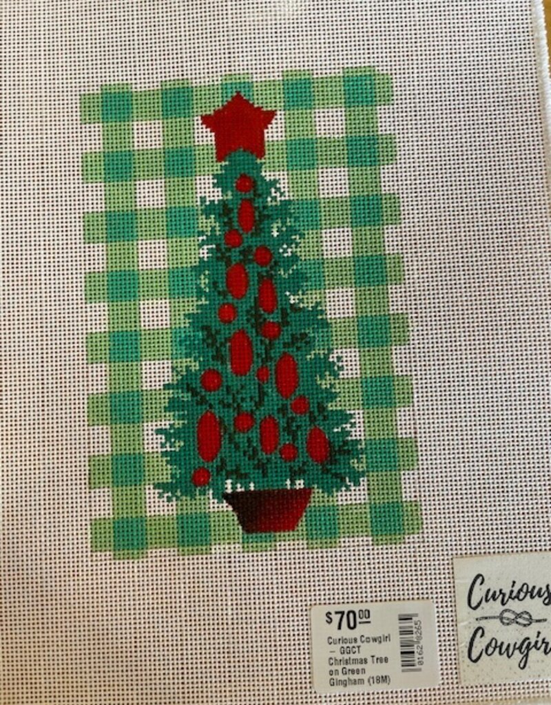 Curious Cowgirl - GGCT Christmas Tree on Green Gingham (18M)