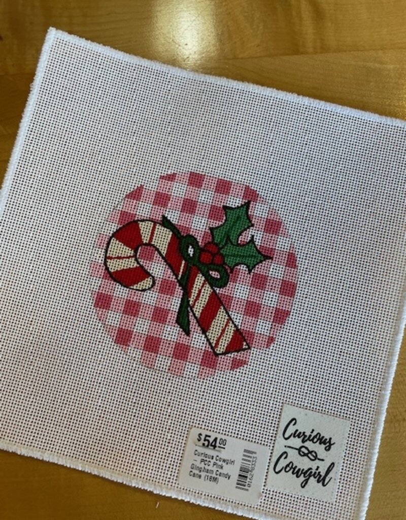 Curious Cowgirl - PCC Pink Gingham Candy Cane (18M)