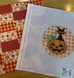 Curious Cowgirl - Halloween Round with Fabric - Black Cat with Pumpkin (18M)