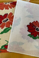 Curious Cowgirl - Single Red Flower Round with Vintage Fabric (18M)