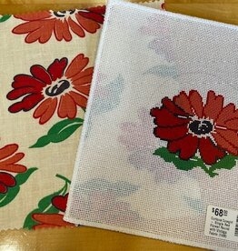 Curious Cowgirl - Single Red Flower Round with Vintage Fabric (18M)