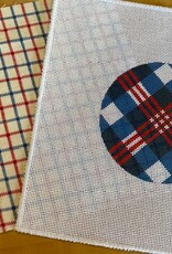 Curious Cowgirl - Red & Blue Plaid Round with Vintage Fabric (18M)
