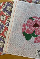 Curious Cowgirl - Pink Gingham Flower Round with Vintage Fabric (18M)